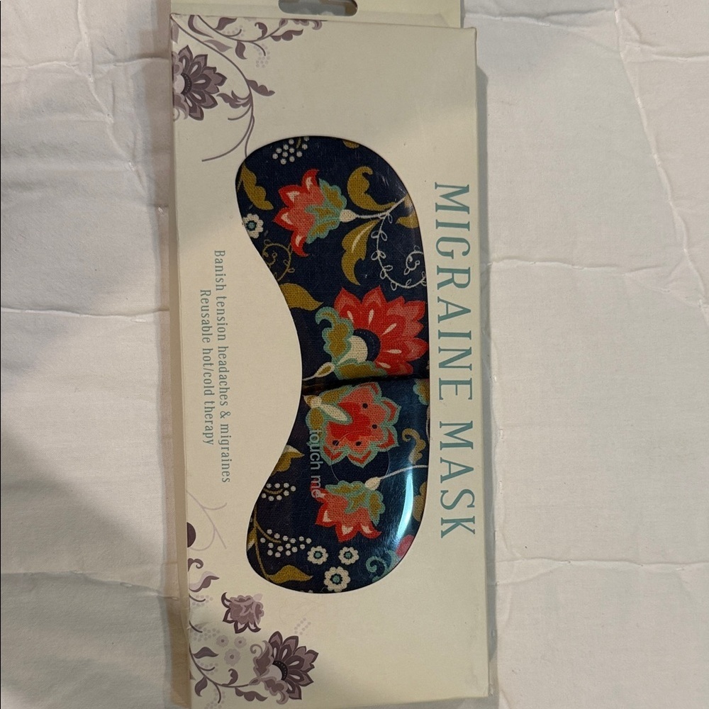 Floral Migraine Mask - Blue and Red